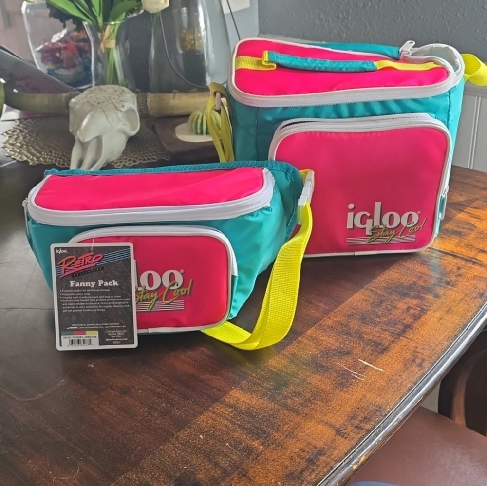Igloo Retro Softsided Lunch Bag & NWT FANNY -  Pink, Teal, and Yellow